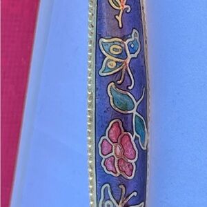 Vintage Purple and Gold Cloisonné Hair clip.